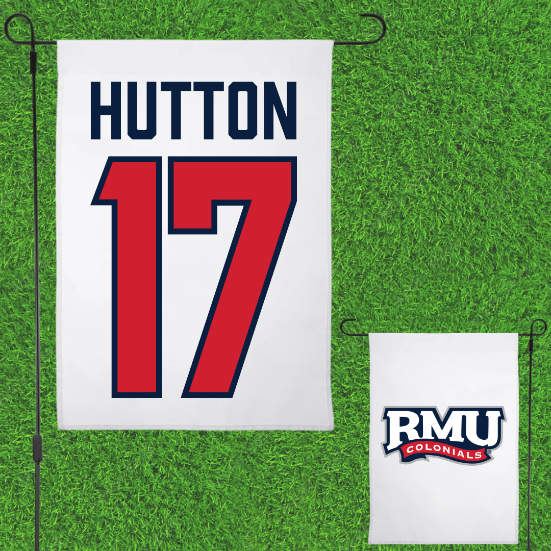 Robert Morris University Ice Hockey White Garden Flag - #17 Matt Hutton