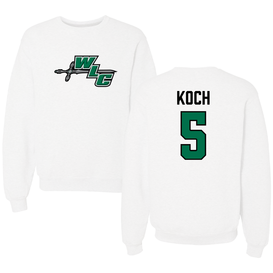 Wisconsin Lutheran College Soccer White Crewneck - #5 Aubrey Koch