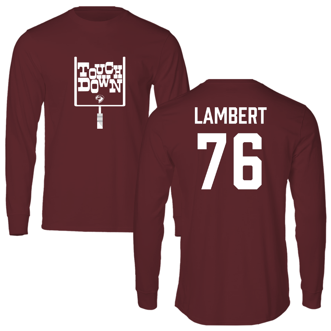 Fairmont State University Football Maroon Touchdown Performance Long Sleeve - #76 Aiden Lambert