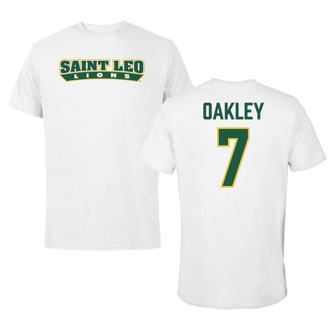 Saint Leo University Acrobatics & Tumbling White Performance Tee - #7 Addison Oakley