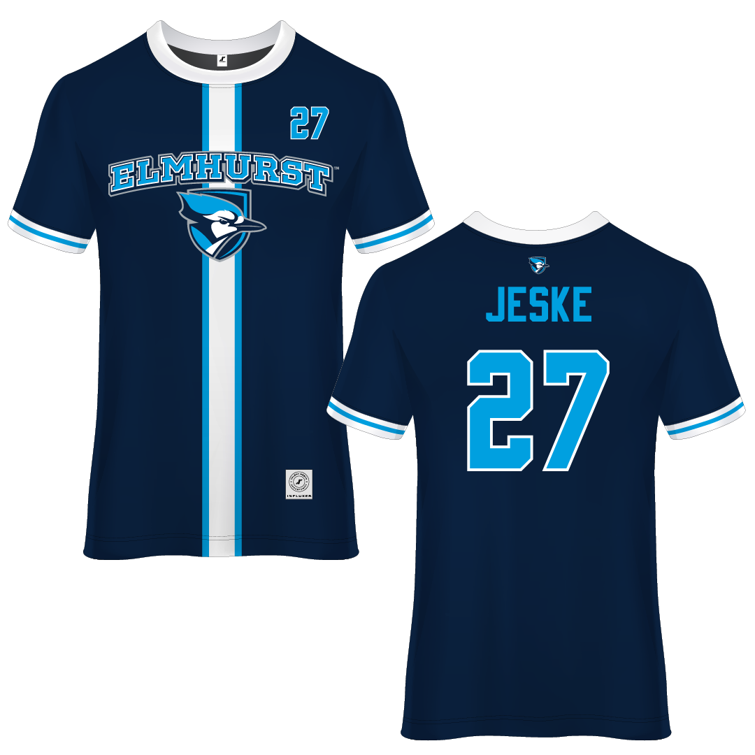 Elmhurst University Navy Soccer Jersey - #27 Haley Jeske