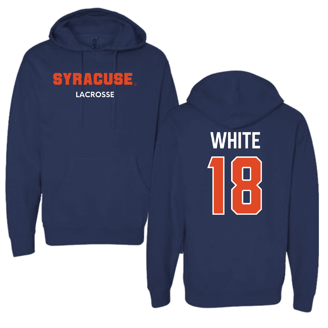 Syracuse University Lacrosse (M) Navy Hoodie - #18 Koby White