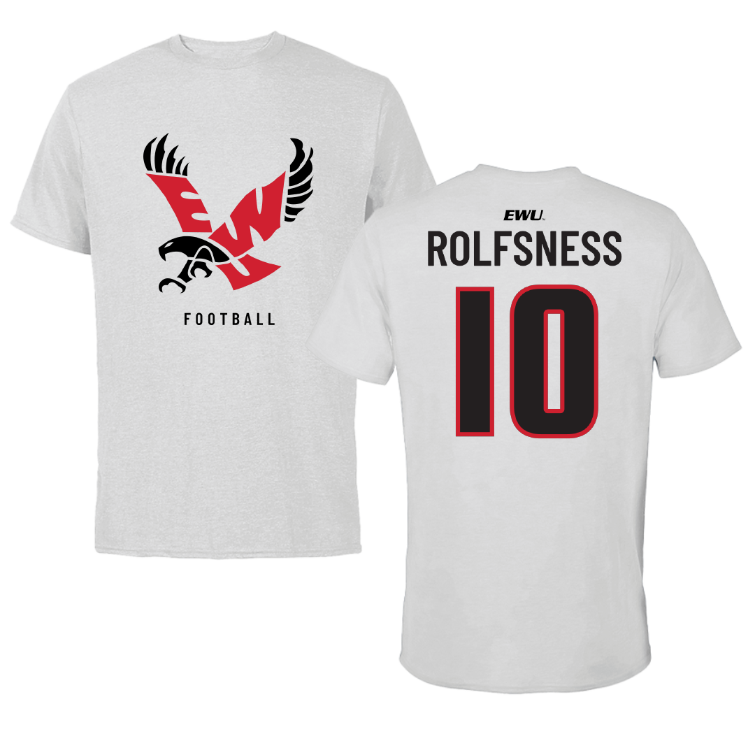 Eastern Washington University Football Light Gray Tee - #10 Kaden Rolfsness