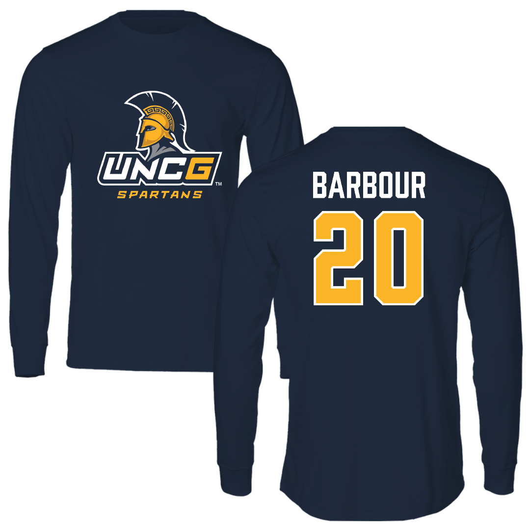 UNC Greensboro Baseball Navy Performance Long Sleeve - #20 Jake Barbour