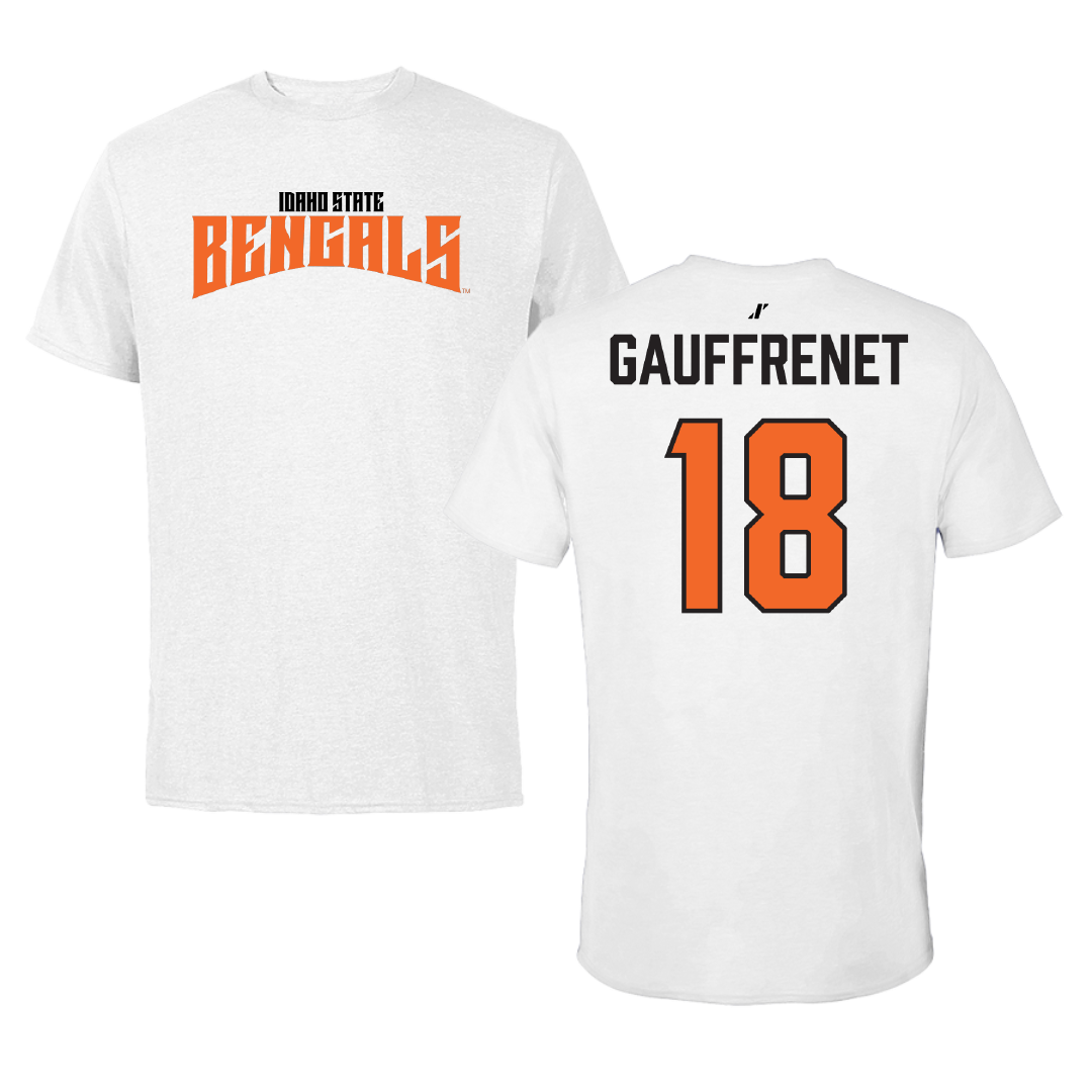 Idaho State University Basketball (W) White Classic Performance Tee - #18 Maeva Gauffrenet