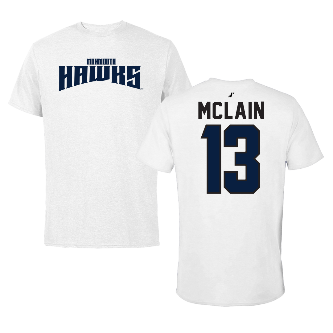 Monmouth University Softball White Classic Tee - #13 Kylee McLain