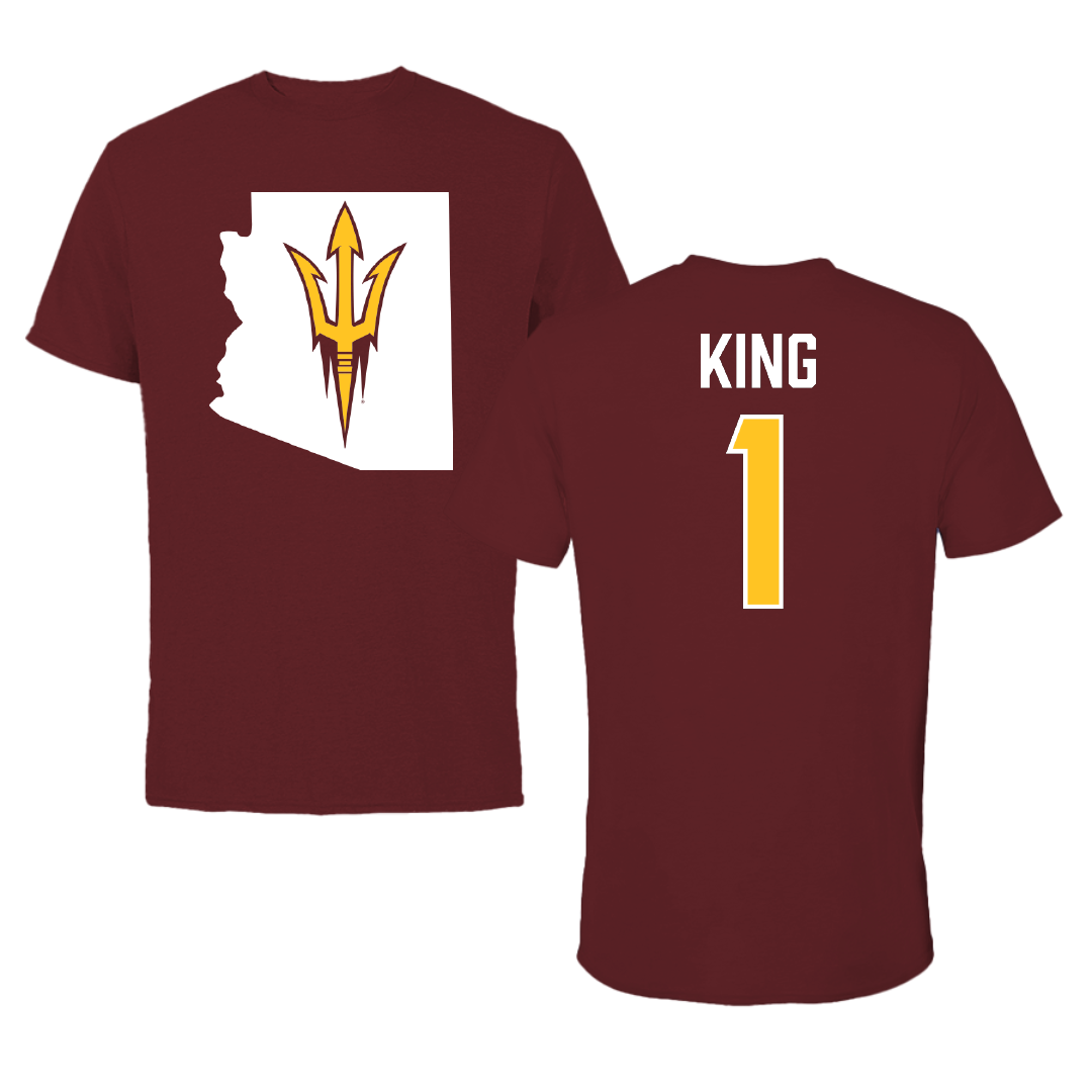 Arizona State University Baseball Maroon State Tee - #1 Matt King