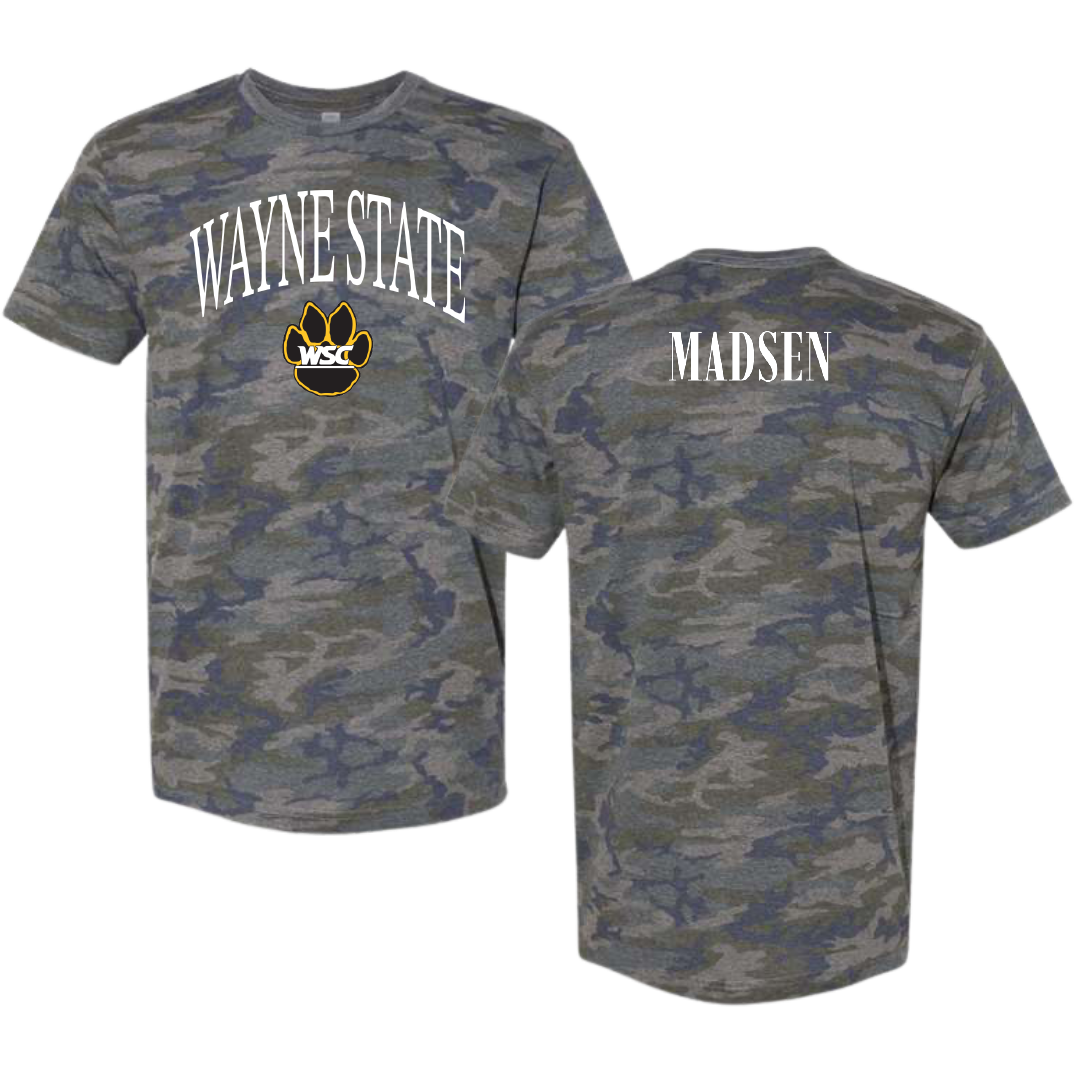 Wayne State College (Nebraska) TF and XC Vintage Camo Tee - Austin Madsen