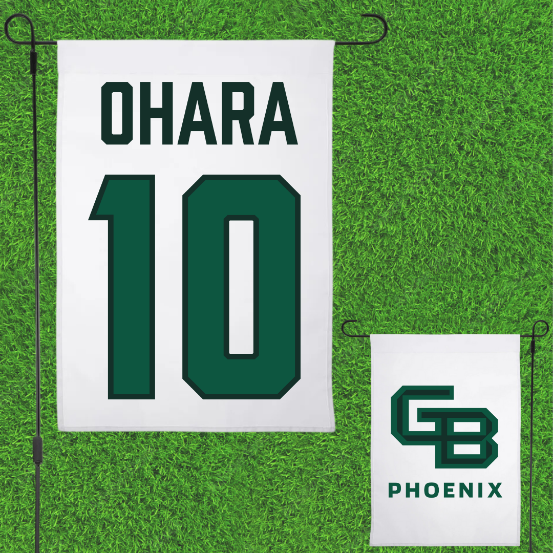 University of Wisconsin-Green Bay Basketball (M) White Garden Flag - #10 Cjay Ohara