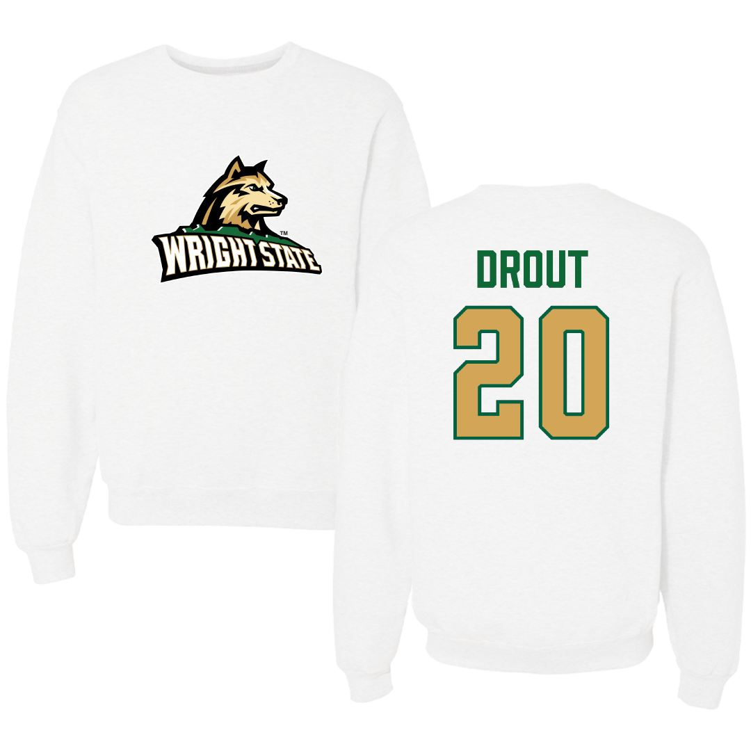 Wright State University Basketball White Crewneck - #20 MaKenzie Drout