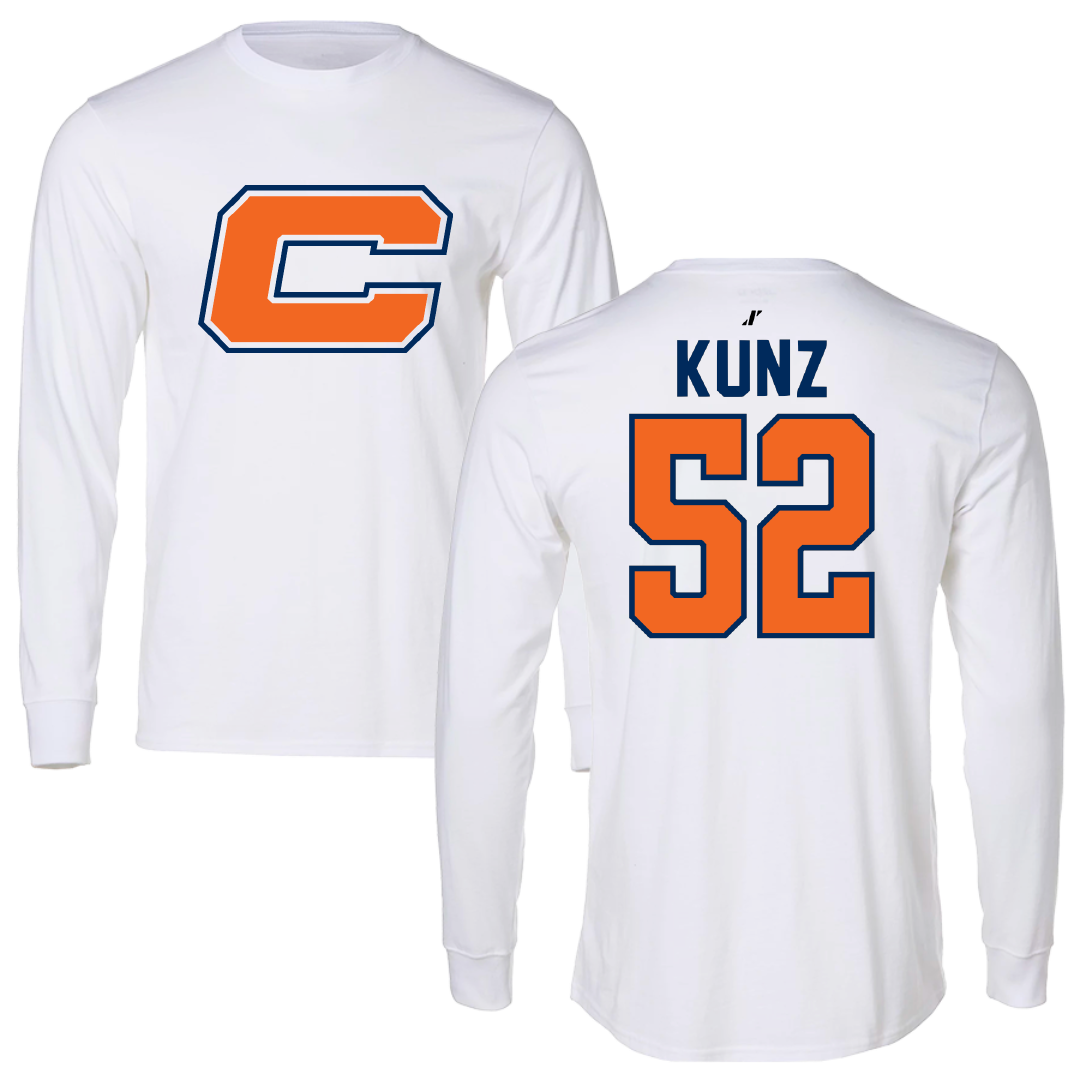 Carroll University Football White Performance Long Sleeve - #52 Javion Kunz