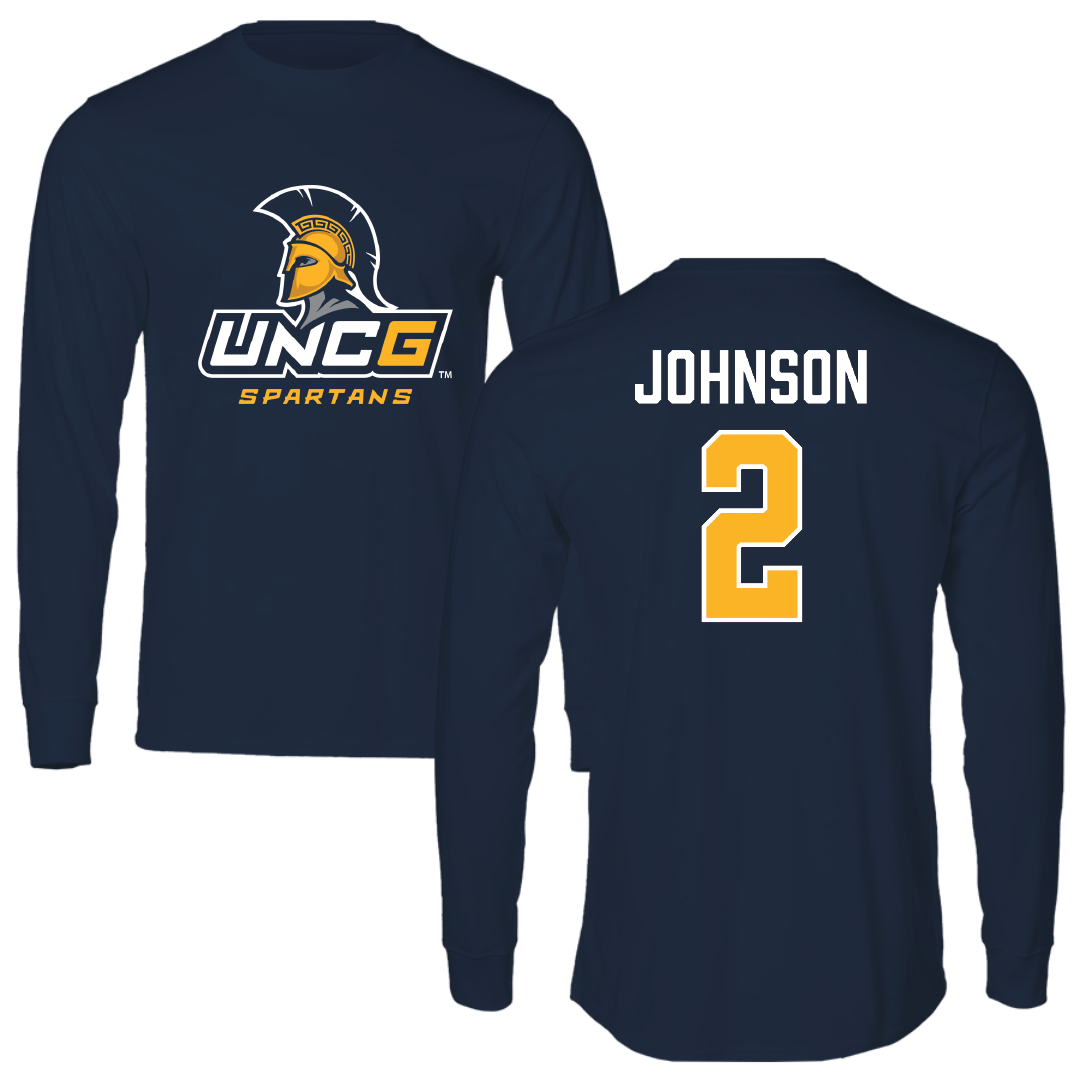 UNC Greensboro Basketball (W) Navy Performance Long Sleeve - #2 Tasia Johnson