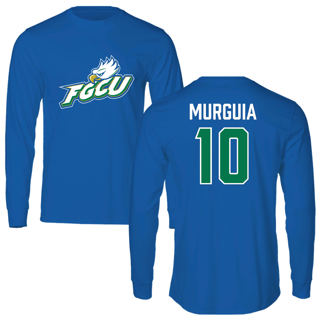 Florida Gulf Coast University Soccer Blue Performance Long Sleeve - #10 Edson Murguia