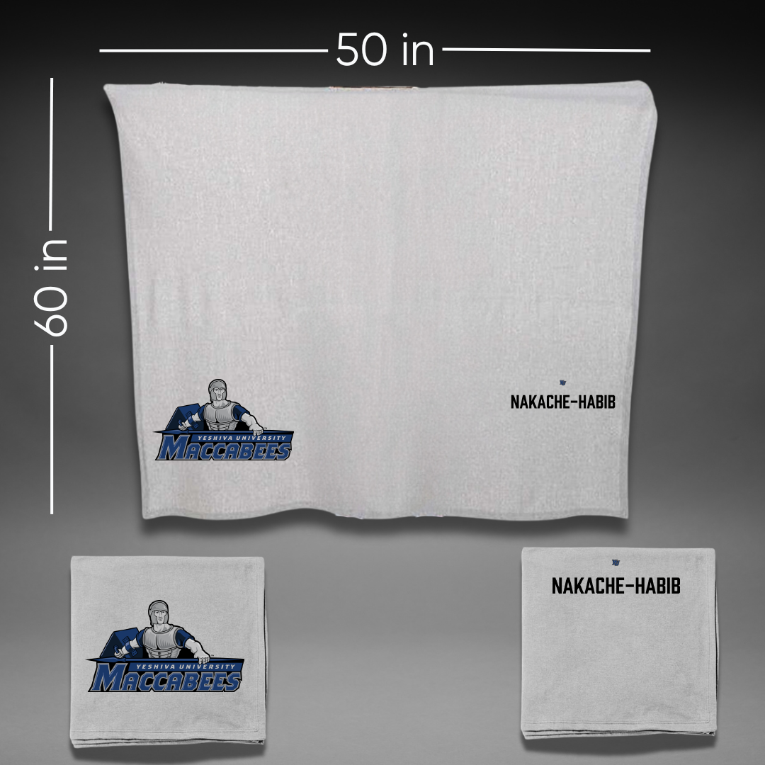 Yeshiva University Fencing Gray Blanket - Avy Nakache-Habib
