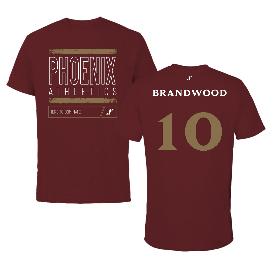 Elon University Football Maroon Dominate Tee - #10 Gavin Brandwood