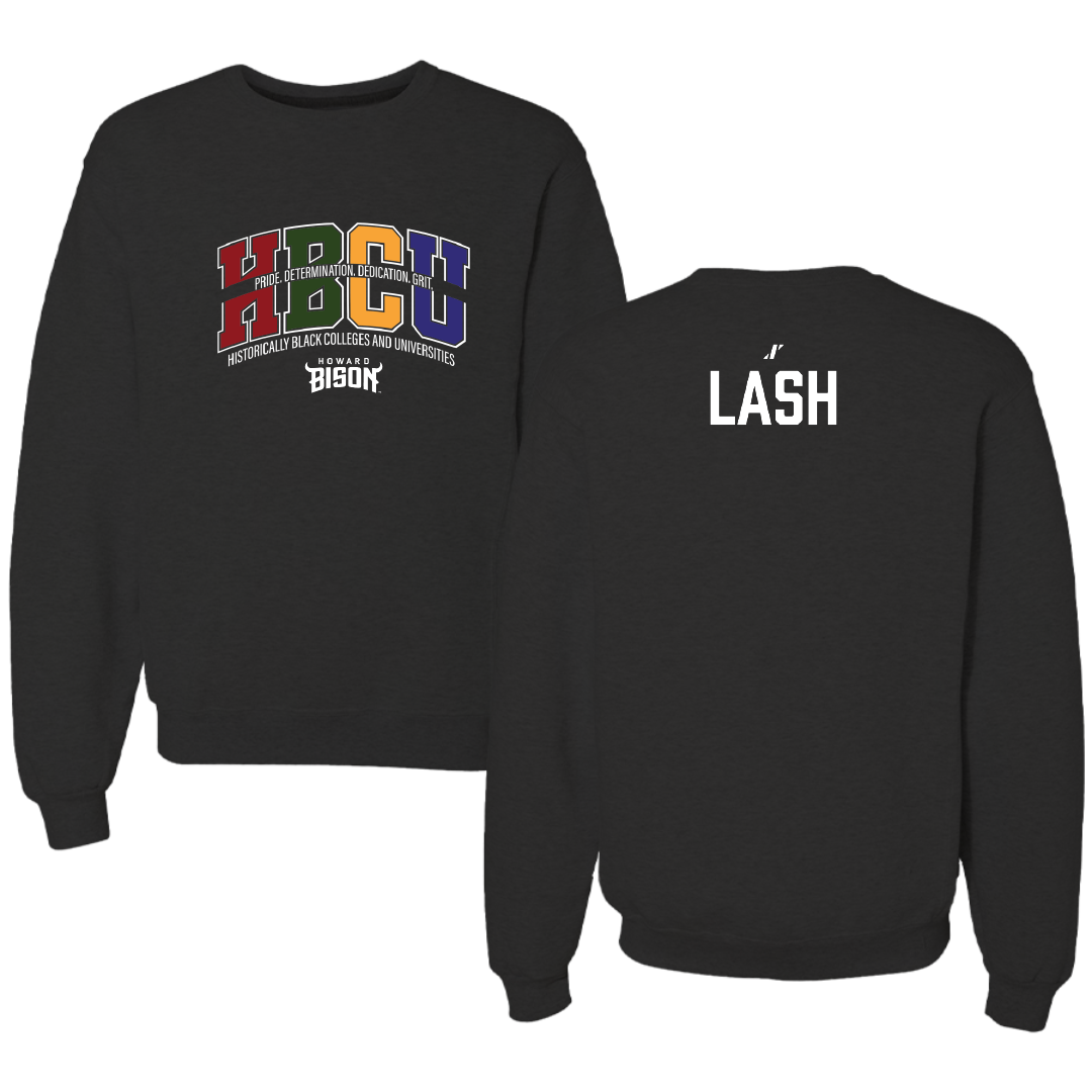 Howard University Tennis (M) Black HBCU Crewneck - Kendrick Lash