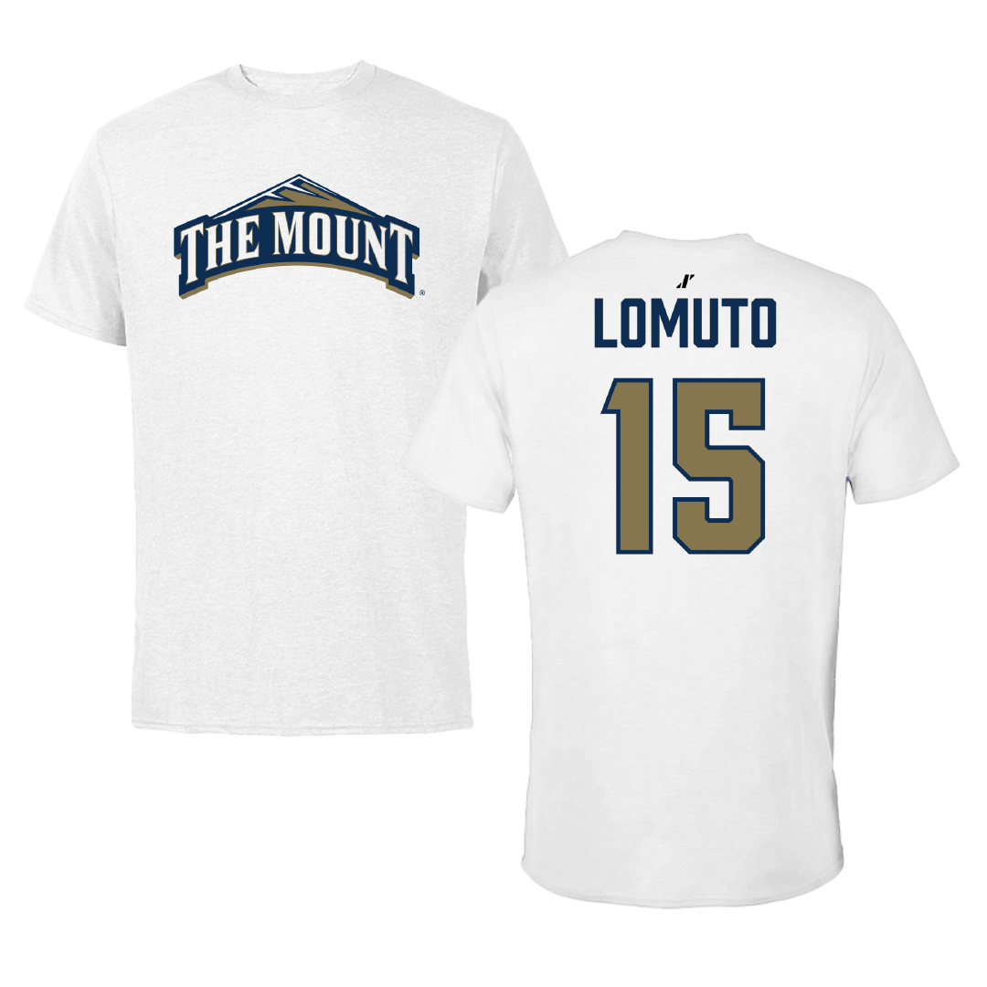 Mount St. Mary's University Rugby (W) White Tee - #15 Gaby Lomuto