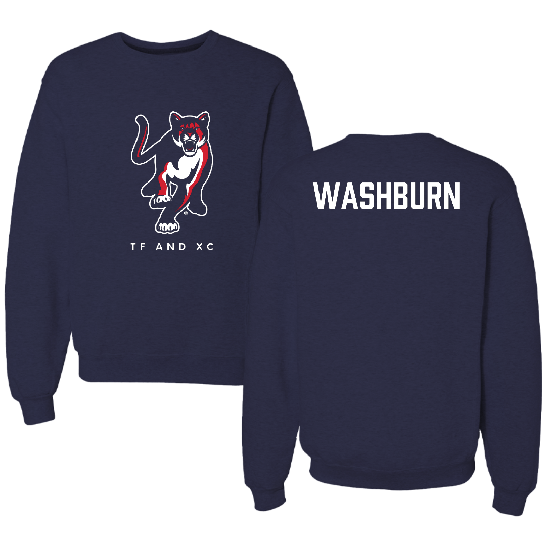 Columbus State University TF and XC Navy Mascot Crewneck - Sam Washburn