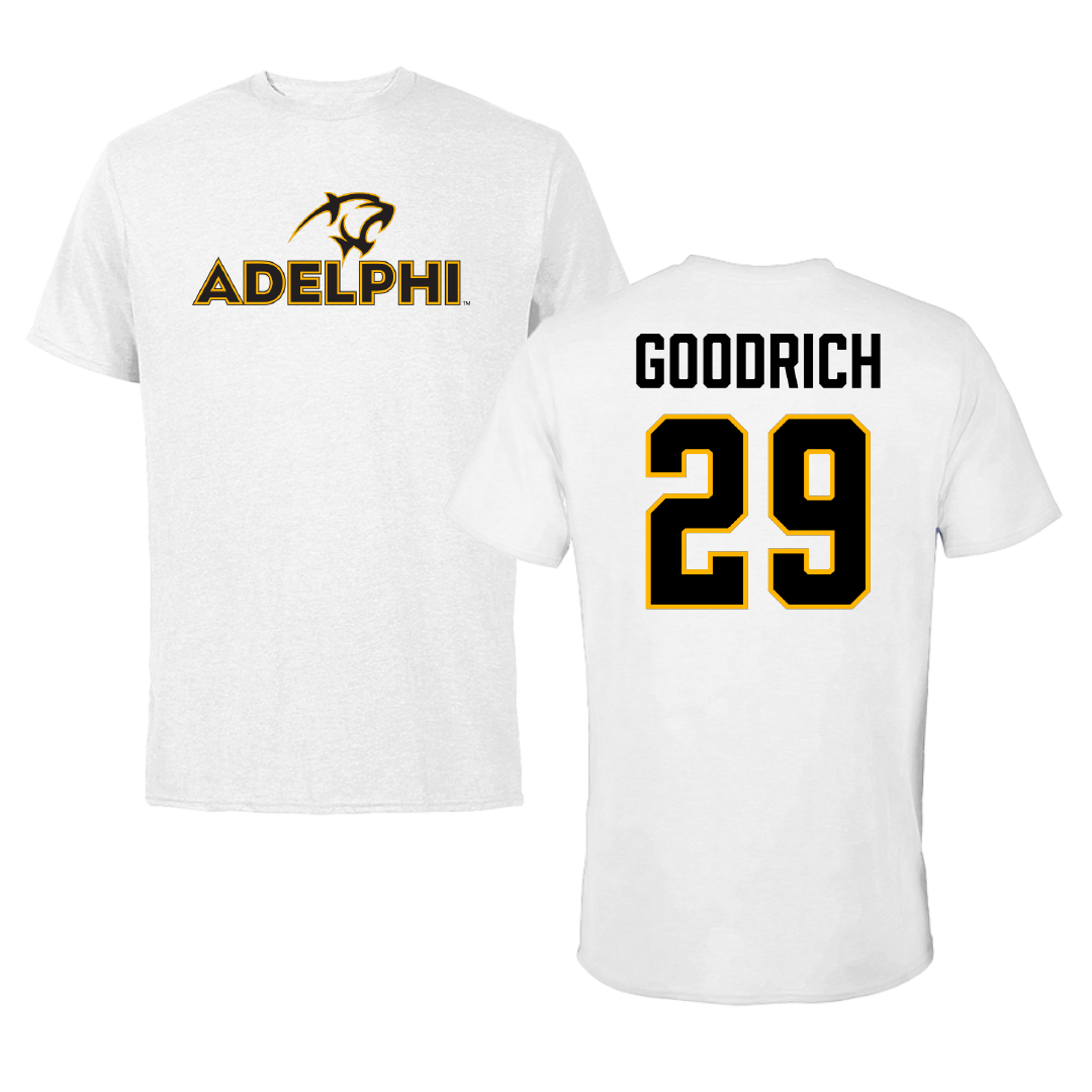Adelphi University Baseball White Tee - #29 Vincent Goodrich