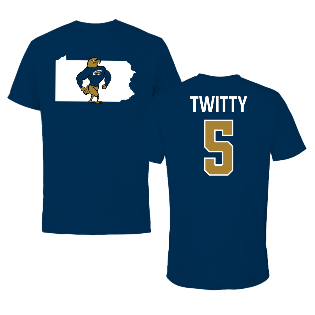 PennWest Clarion Basketball Navy State Performance Tee - #5 Jaylyn Twitty