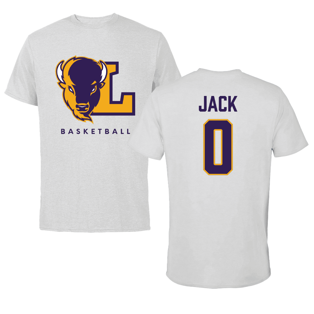 Lipscomb University Basketball (M) Light Gray Performance Tee - #0 Luke Jack