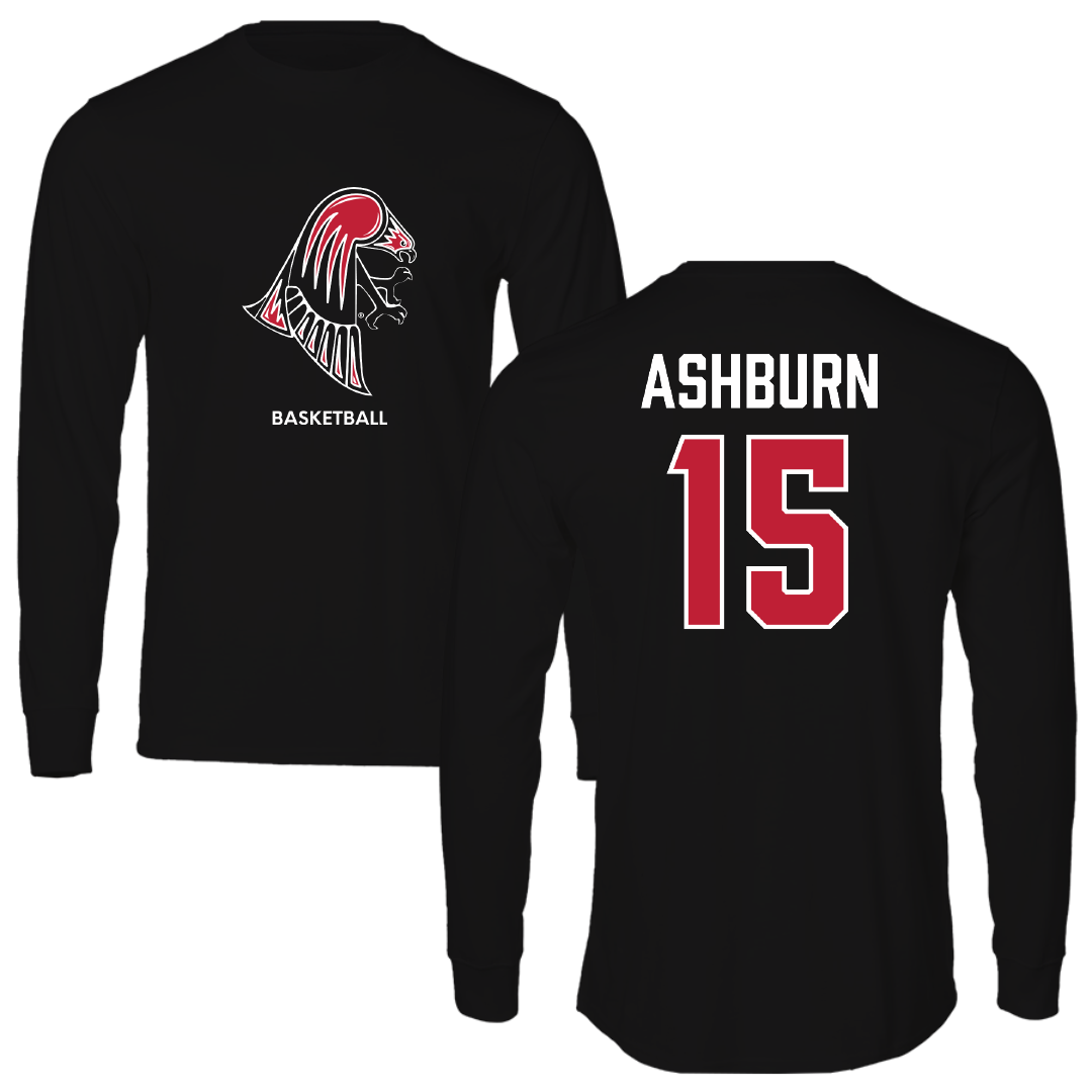 University of Wisconsin-River Falls Basketball (M) Black Mascot Performance Long Sleeve - #15 Riley Ashburn