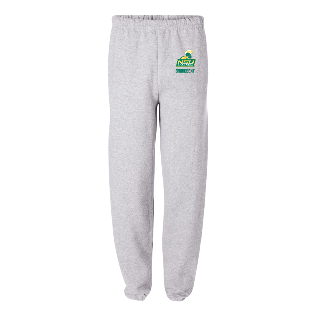 Norfolk State University Football Light Gray Sweatpants - #37 Kaleb Broadbent