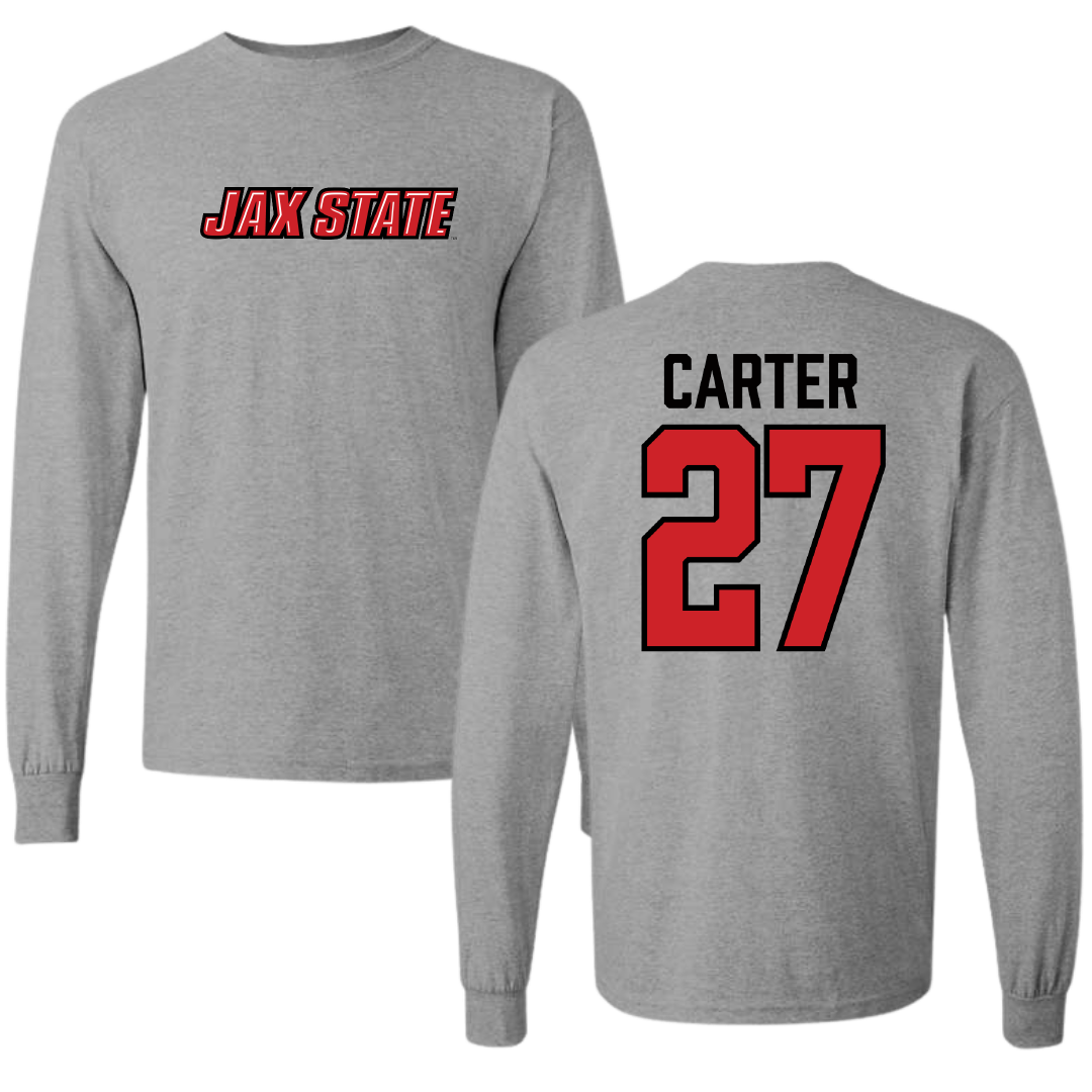 Jacksonville State University Softball Sport Gray Long Sleeve - #27 Kat Carter