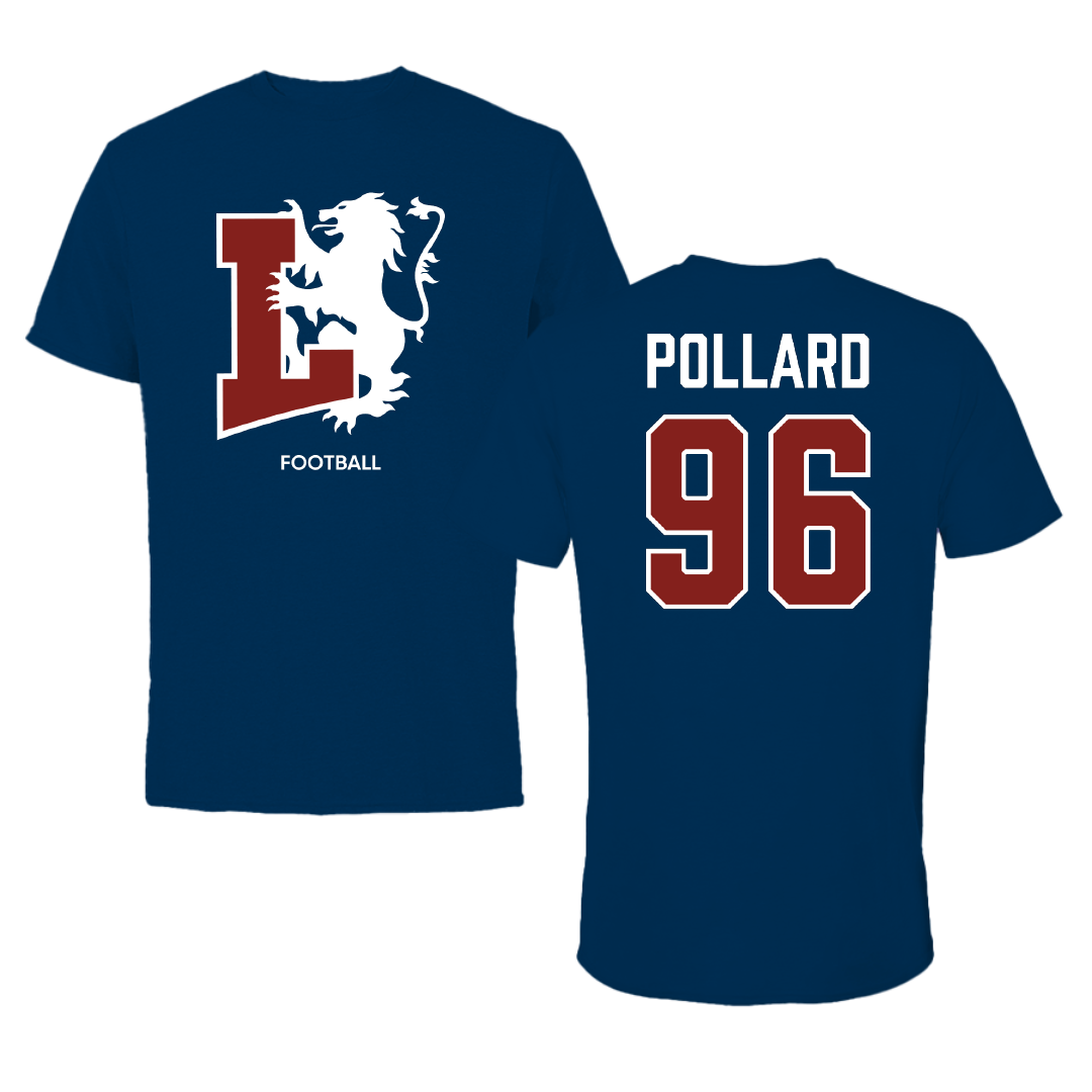 Lyon College Football Navy Performance Tee - #96 Payton Pollard