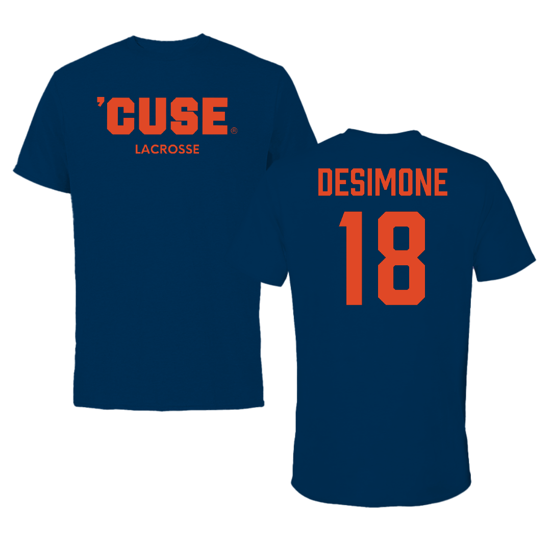 Syracuse University Lacrosse (W) Navy Tee - #18 Carlie Desimone