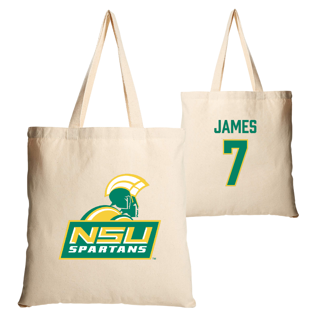 Norfolk State University Football Tan Canvas Tote Bag - #7 Nolan James