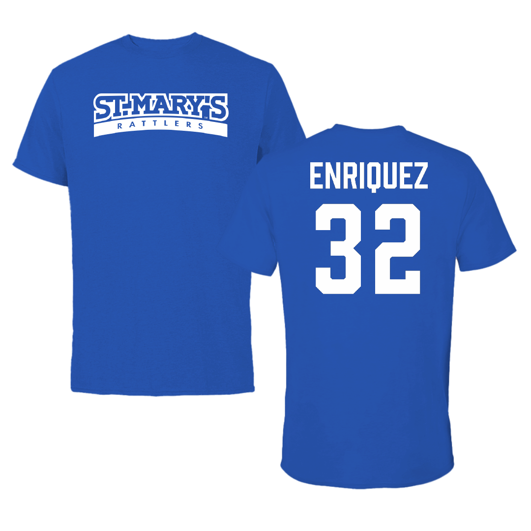 St. Mary's University (Texas) Soccer (M) Blue Performance Tee - #32 Fabian Enriquez