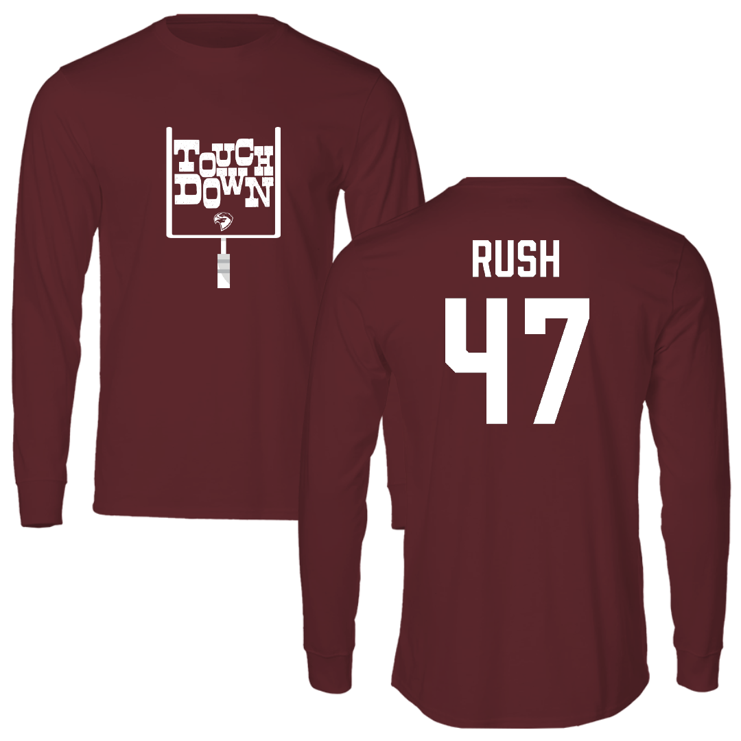 Fairmont State University Football Maroon Touchdown Performance Long Sleeve - #47 Lucas Rush