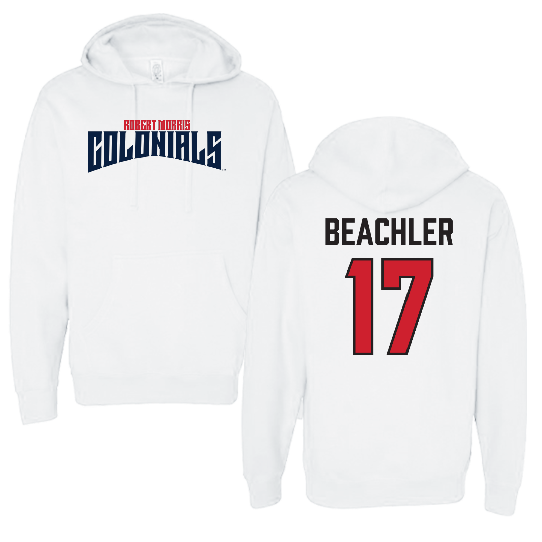 Robert Morris University Softball White Classic Hoodie - #17 Baylee Beachler