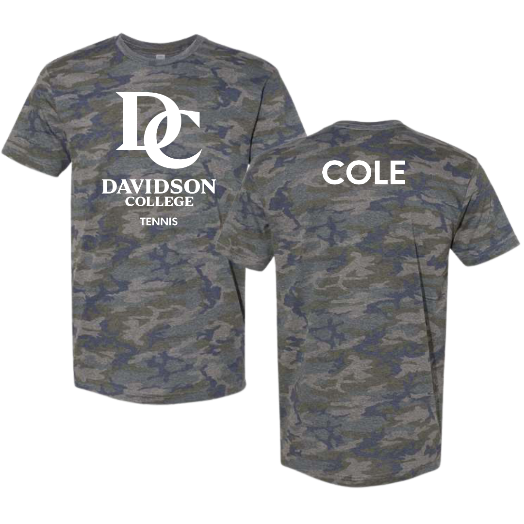 Davidson College Tennis (M) Vintage Camo Tee - Connor Cole