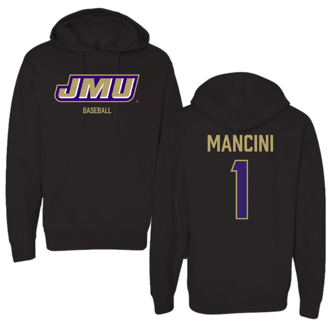 James Madison University Baseball Black Hoodie - #1 Mike Mancini
