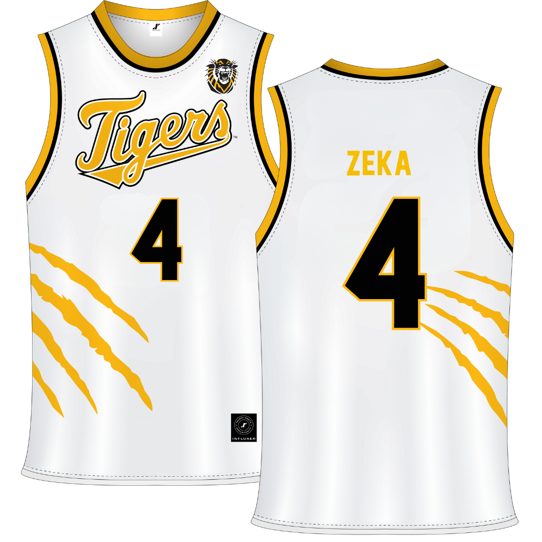 Fort Hays State University White Basketball Jersey - #4 Brittan Zeka