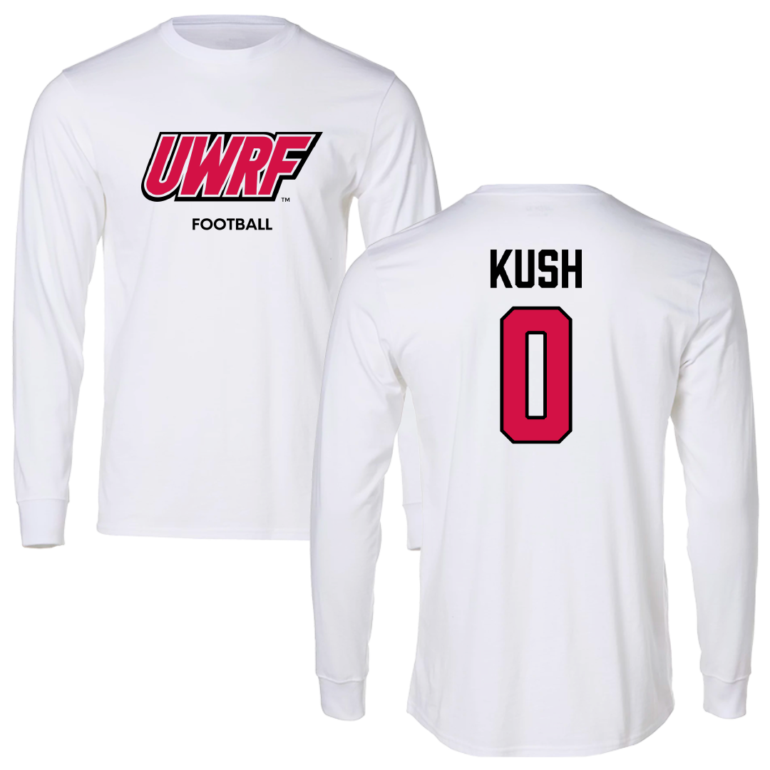 University of Wisconsin-River Falls Football White Performance Long Sleeve - #0 Luke Kush