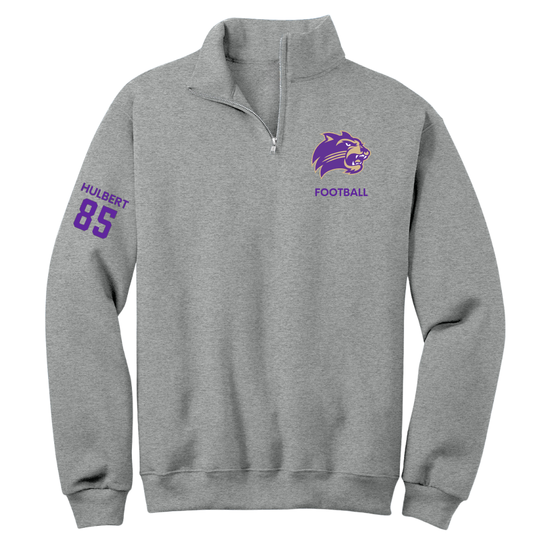 Western Carolina University Football Sport Gray Quarter-Zip - #85 David Hulbert