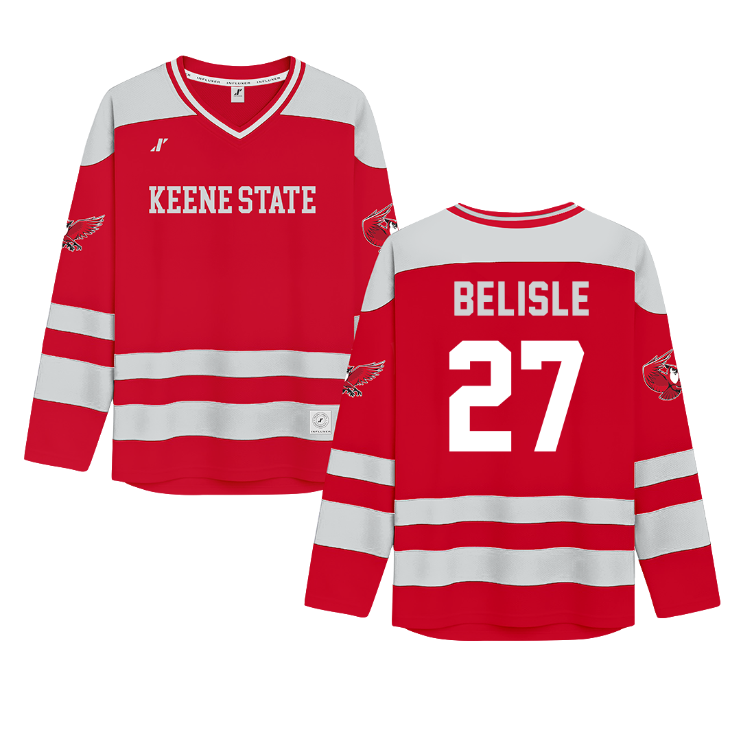 Keene State College Red Hockey Jersey - #27 John Belisle