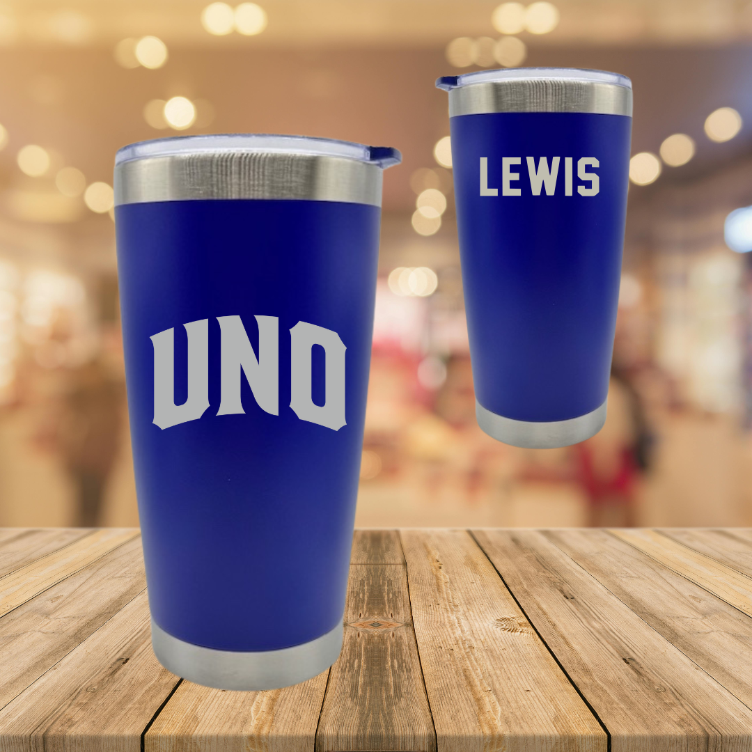 University of New Orleans POM Blue Stainless Steel Tumbler - Caylum Lewis