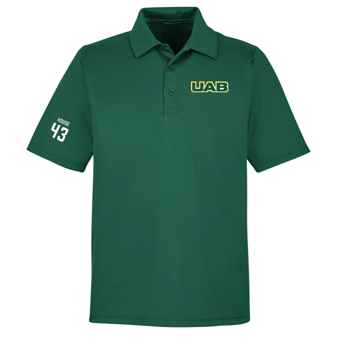 University of Alabama at Birmingham Baseball Forest Green Polo - #43 Brooks House