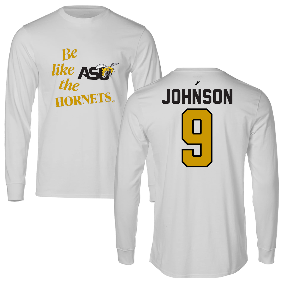 Alabama State University Flag Football Light Gray Be Like Us Long Sleeve - #9 Tiyanna Johnson