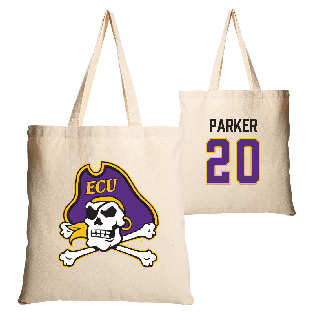East Carolina University Softball Tan Canvas Tote Bag - #20 Erin Parker