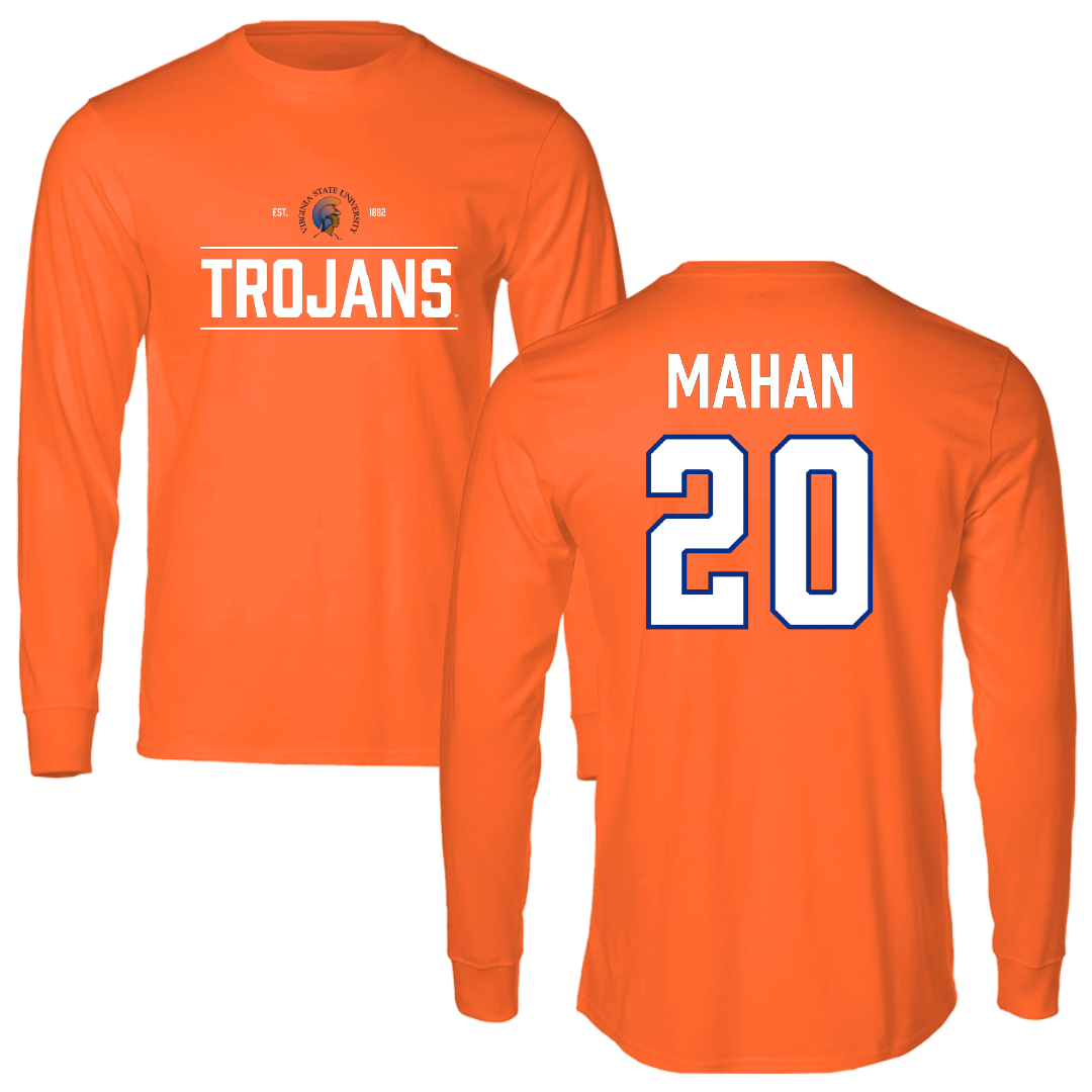 Virginia State University Baseball Orange General Performance Long Sleeve - #20 Joshua Mahan