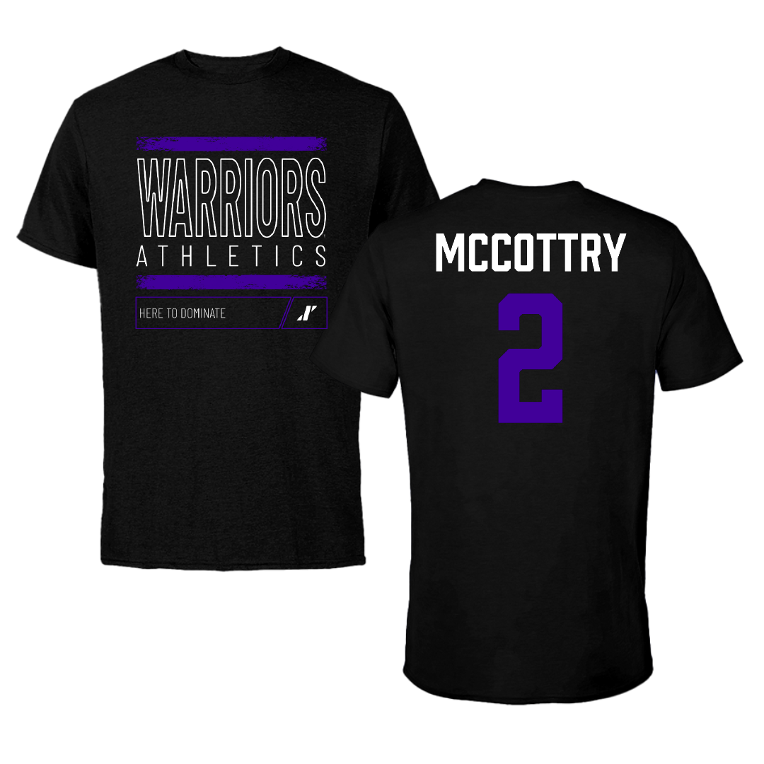 Winona State University Basketball Black Dominate Performance Tee - #2 Joevonn McCottry