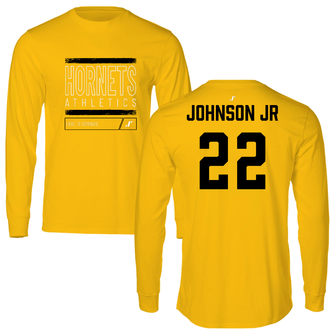Alabama State University Football Gold Dominate Performance Long Sleeve - #22 Terence Johnson Jr