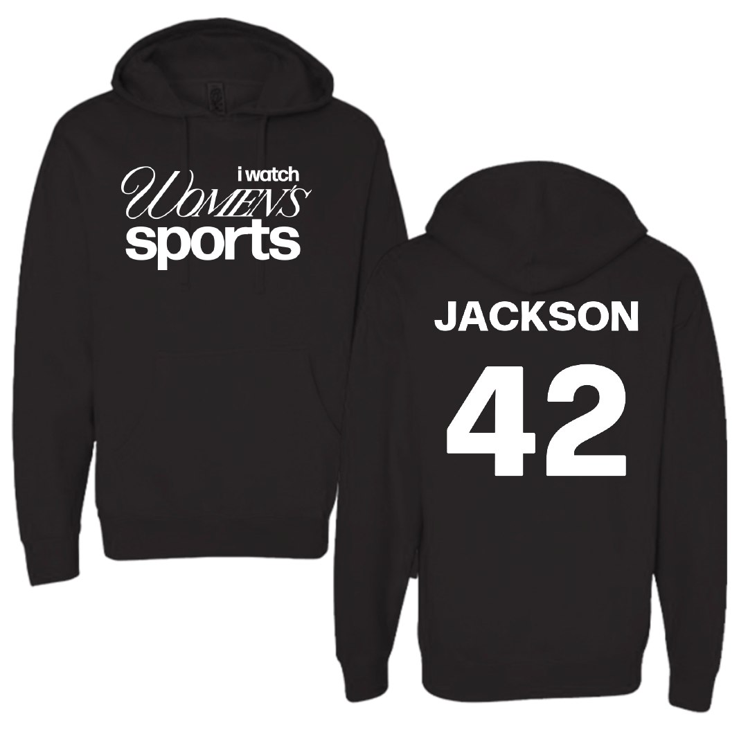 Jackson State University Softball Black WHM Hoodie - #42 Jace Jackson