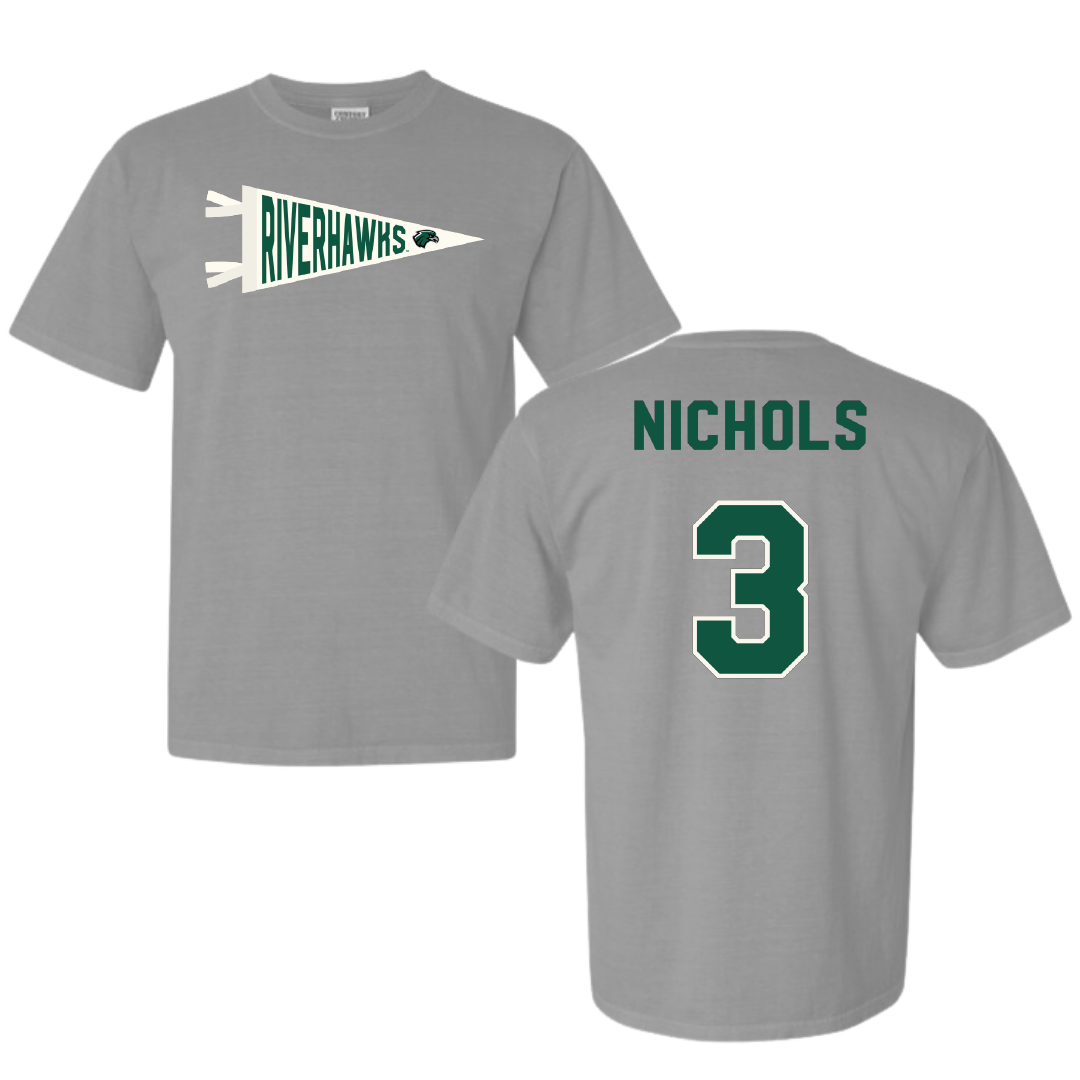 Northeastern State University Softball Light Gray Pennant Comfort Colors Tee - #3 Taylor Nichols