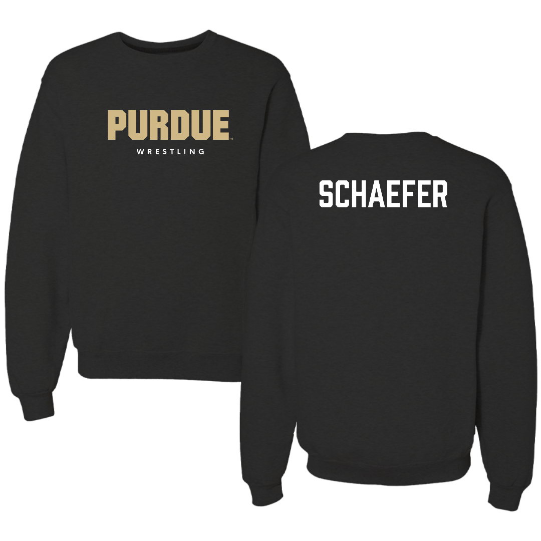 Purdue University Wrestling (M) Black Crewneck - Isaiah Schaefer